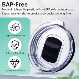 Gobelet isotherme 20 oz sans BPA avec couvercle coulissant magnétique pour remplacement YETI, compatible avec les tasses Lowball 30 oz et les tasses à café en verre 30 oz - Product Image 6