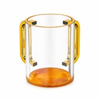 Support cylindrique en acrylique transparent de luxe personnalisé avec poignées en métal doré et base ambrée pour la décoration de la maison, du bureau, vente en gros OEM