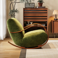 Sillón Individual de Diseño Moderno, Estilo Antiguo, Tapizado en Tela, para Dormitorio, Sala de Estar, Ocio, Sillón Mecedor Creativo