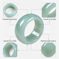 Bague en jadéite naturelle cirée en gros, type A, bague en jade birman unisexe pour hommes et femmes, bijoux cadeau