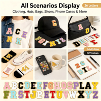 Lot de 26 lettres thermocollantes pour vêtements, chapeaux, sacs, chaussettes, pour cadeaux DIY, activités commerciales, décoration, uniformes, personnalisation