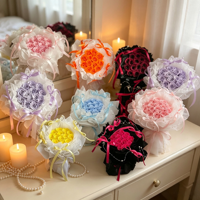 Bouquet de mini roses éternelles style coréen, boîte carrée, fait main, haut de gamme, élégant, écologique, longue durée (3-5 ans), cadeau de Saint-Valentin