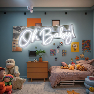 Ohbaby - Iluminación LED de Neón Personalizada para Habitaciones Infantiles, Oficinas, Eventos Festivos - Luces de Ambiente Púrpuras para Decoración de Fiestas en el Hogar - Product Image 3