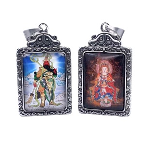 Ksitigarbha Bodhisattva Pendant With Guan Gong Design <b>Titanium</b> Steel Themed Unisex Religious Necklace 216048 - Product Image 1