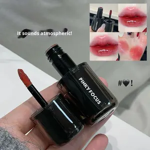 Pinkyfocus Crimson Dye Mirror Lip Glaze Brillant à lèvres liquide minéral hydratant pour les lèvres charnues aqueuses Easy Stick Cup Color - Product Image 2