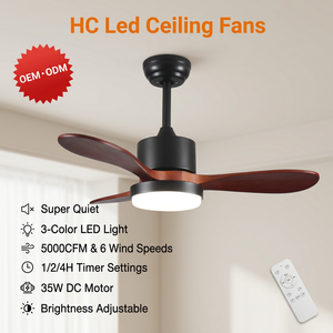 36 Inch 42 Inch Modern Antique <b>Ceiling</b> <b>Fan</b> With <b>LED</b> <b>Light</b> High Speed Low Noise for Living Room Bedroom - Product Image 1