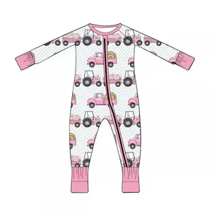 Custom Newborn Baby Infant Organic 95% Bamboo 5% Spandex Rompers Clothes Toddler Kid Pajamas Sleepwear Clothing For Baby