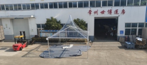 เต็นท์หลังคาทรงเจดีย์แบบกำหนดเอง เต็นท์งานแสดงสินค้าที่ทนทาน เต็นท์ขนาดใหญ่สำหรับจัดงานอีเว้นท์ได้ถึง 100 <span class=keywords><strong>คน</strong></span> (มีตัวเลือกสีขาว/โปร่งใส) - Product Image 3