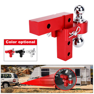 Soporte de Bola de Remolque Ajustable de Aleación de Aluminio de 6 Pulgadas, Plateado y Rojo, Forjado, con Doble Bola - Product Image 3