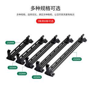 Hongshengfa Top Mounted <b>Sliding</b> Clothes Rack 250mm Adjustable Wall Mounted Closet Organizer With Hooks Minimalist Style - Product Image 3