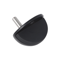 Butée de porte anti-collision en bois, demi-lune, en acier inoxydable, avec caoutchouc noir, pour hôtel