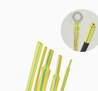 Tube thermorétractable isolant jaune et vert, tube thermorétractable en polyoléfine rayé jaune et vert aux couleurs alternées