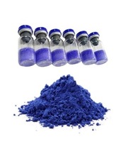 Poudre bleue foncée de tripeptide-1 de cuivre GHK-Cu de qualité cosmétique, cultivée en milieu sauvage, haute pureté, pour soins de la peau, vente en gros