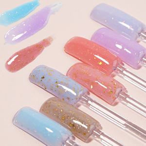 ICE NOVA 맞춤형 로고 레인보우 플레이크 빌더 젤 플레이크 글리터 빌더와 40 가지 색상 손톱 확장 살롱 DIY에 대한 강한 접착력 - Product Image 3