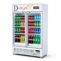 Réfrigérateur de présentation vertical personnalisé à porte simple, dégivrage automatique, étagères réglables, pour boissons, idéal pour les magasins de détail