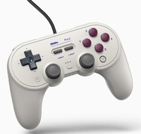 Manette filaire 8Bitdo Pro 2 82BD édition blanche rétro, contrôleur de jeu USB compatible avec PC et consoles.