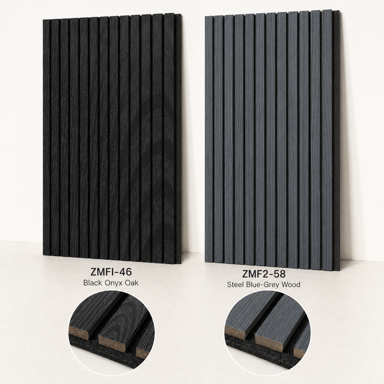 Chêne Onyx Noir/Bois Bleu-Gris Acier