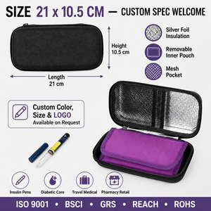 Bolsa Refrigerada para Insulina, Caja de Medicamentos Aislada de EVA, Estuche Portátil y Ligero para Almacenamiento de Insulina para Viajes al Aire Libre para Diabéticos - Product Image 3