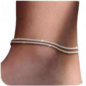 Chaîne de <span class=keywords><strong>cheville</strong></span> double couche pour <span class=keywords><strong>femme</strong></span>, style plage - Product Image 4