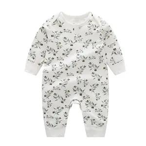 Schlussverkauf Unisex Blumendruck Vollarm-Baby-Gehäuse Baby-Baumwollstrampler-Outfits