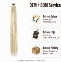 Extensions de dreadlocks noires de 24 pouces, 20 mèches, locs au crochet, tissage simple fait main, cheveux synthétiques, tresses Reggae