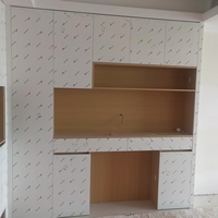 Armoire en contreplaqué de qualité E0 avec armoire de rangement et coiffeuse intégrée, facile à installer, idéale pour les chambres d'appartements et de villas