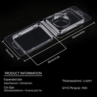 Emballage personnalisable en blister pour pièces commémoratives en PET recyclé, design coquille, boîte pliable en plastique transparente pour marque