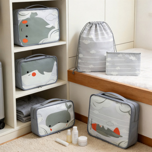 Organiseur de bagages imperméable en EVA, cubes de <span class=keywords><strong>voyage</strong></span> en polyester, 6 pièces, pochettes organisatrices de <span class=keywords><strong>voyage</strong></span>, cubes de rangement - Product Image 2