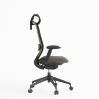 Tissu de bureau de meubles commerciaux dossier haut en maille tournante avec appuie-tête 4D accoudoirs chaise de bureau de direction métal aluminium