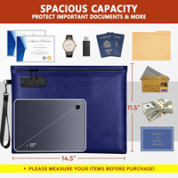 Sac de rangement pour documents ignifuge et étanche, vente chaude 2025, fermeture éclair en silicone, enveloppe de sécurité personnalisée, argent, coffre-fort contre le feu, style tendance