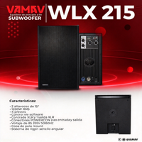VAMAV NOVA WLX215 Haut-parleur actif à réseau linéaire, double 15'', système de sonorisation professionnel, en bois, 1200W RMS, DSP, Bluetooth, TWS, pour concerts et bars