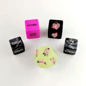 5pcs Glowing 20mm 16mm Marble Words Position With Velvet Bag Acrylic Toys for <strong>Men</strong> Women Adult Family Funny Game Love Sex <strong>Dice</strong> - Product Image 2