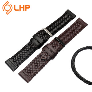 Correa de cuero impermeable suave tejida a mano exquisita de lujo clásico para reloj inteligente correa de reloj de estilo Vintage - Product Image 2