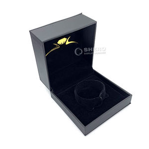 <b>Grey</b> Custom logo Pu Leather Cardboard <b>Box</b> for Ring Pendant Bracelet Bangle Necklace Jewellery Boxes - Product Image 6