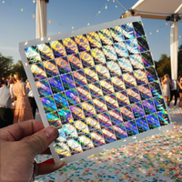 Autocollants holographiques personnalisés en PET recyclé de haute qualité, imperméables, découpés sur mesure avec code QR, pour emballages cosmétiques et perruques