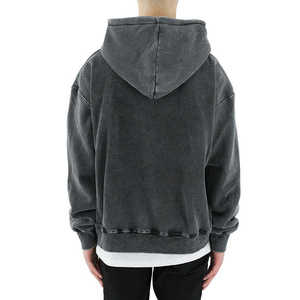 Custom Mens Heavyweight Vintage Hoodie 500 600 Gsm Oversize Acid WashZip Up Hoodie - Product Image 3