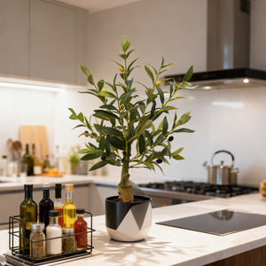 Arbres artificiels Pianta Verde de grande <span class=keywords><strong>taille</strong></span> à vendre, feuillage réaliste, tronc naturel, design en plastique, mariage, Noël - Product Image 3