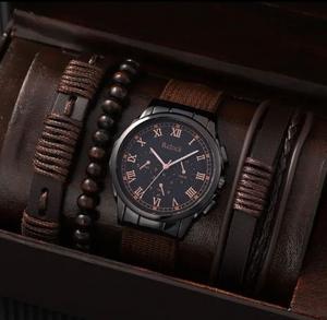 ZB-11 <strong>GENEVA</strong> Men's Bracelet Leisure Business Leather Belt <strong>Watch</strong> Quartz <strong>Watch</strong> Bracelet Men Gift Jewelry <strong>Set</strong> - Product Image 6