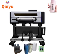 Nouvelle imprimante d'autocollants UV DTF A2 Qinyu haute vitesse rouleau à rouleau avec double tête d'impression XP600 et laminateur, garantie 1 an
