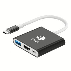 แท่นวาง 3 in 1 สำหรับ Type-C USB 3.0 PD 100W พร้อมที่ชาร์จ ตัวแปลง 4K HD สำหรับเกม N-Switch 3 พอร์ต HDTV OTG HUB Adapter - Product Image 1
