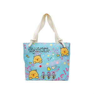 Borsa da Spiaggia Colorata con Nastro 31x32x8cm con Piccola Tracolla - Product Image 2