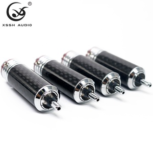 <span class=keywords><strong>Connettori</strong></span> <span class=keywords><strong>RCA</strong></span> Maschio YIVO XSSH Audio HIFI OEM ODM all'ingrosso Fai da te Cavo da 10mm Placcato Rodio Guscio in Fibra di Carbonio Rame - Product Image 2