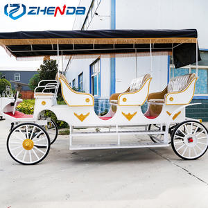 Siège en or blanc personnalisé trois rangées parc d'attractions chariot touristique <span class=keywords><strong>mariage</strong></span> cheval remorque - Product Image 3