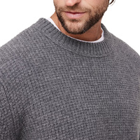 Pull en maille gaufrée col rond pour homme, personnalisé, en laine/cachemire, style preppy décontracté, idéal pour l'hiver et les tenues de boutique – Vente en gros