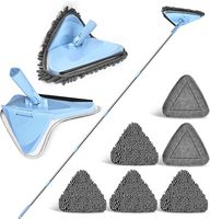 Nouvelle serpillière murale avec long manche pliable, outil de nettoyage de plafond avec raclette, et brosse triangulaire pour plinthes
