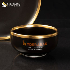 Assiettes en porcelaine noire mate <span class=keywords><strong>de</strong></span> luxe <span class=keywords><strong>de</strong></span> haute qualité, logo personnalisé - durables, compatibles micro-ondes, soldes, commande en gros, réduction - Product Image 6