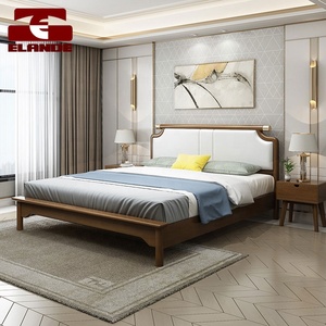 <span class=keywords><strong>Lit</strong></span> rembourré en bois massif de haute qualité, cuir souple simple, <span class=keywords><strong>lit</strong></span> Double, pour chambre principale - Product Image 4