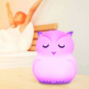 Linda Lámpara Nocturna de Silicona con Forma de Búho, con LED que Cambia de Color, Recargable, Lámpara de Noche para Niños, Regalo Creativo con Logotipo Personalizado para Niños - Product Image 2