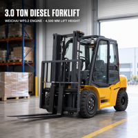 Forklift Diesel Shantui 3 Ton SFD30 4.5m Triplex Full Free Mast 1220mm Fork 122mm Lebar Ban Solid MITSUBISHI S4S Load Center