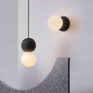 New Arrival <b>Small</b> Hanging Cement Lamps Kitchen Dinning <b>Table</b> Creative Glass Ball Pendant Lights for Room - Product Image 1